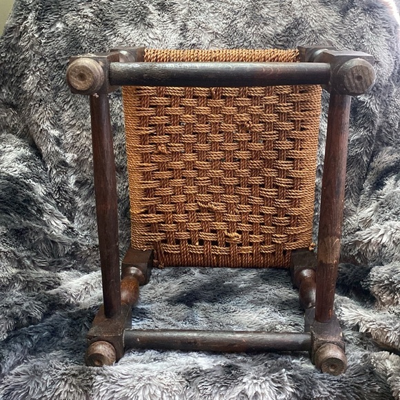 Handcrafted Woven Stool - Brown and Tan - Picture 8 of 16